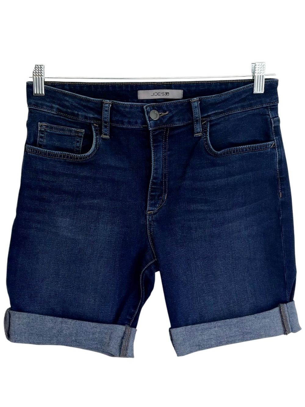 JOE’S JEANS High Rise Dark Wash Cuffed Denim Jean Shorts Size 30